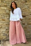 Arbi Gingham Palazzo Pant Indian Red